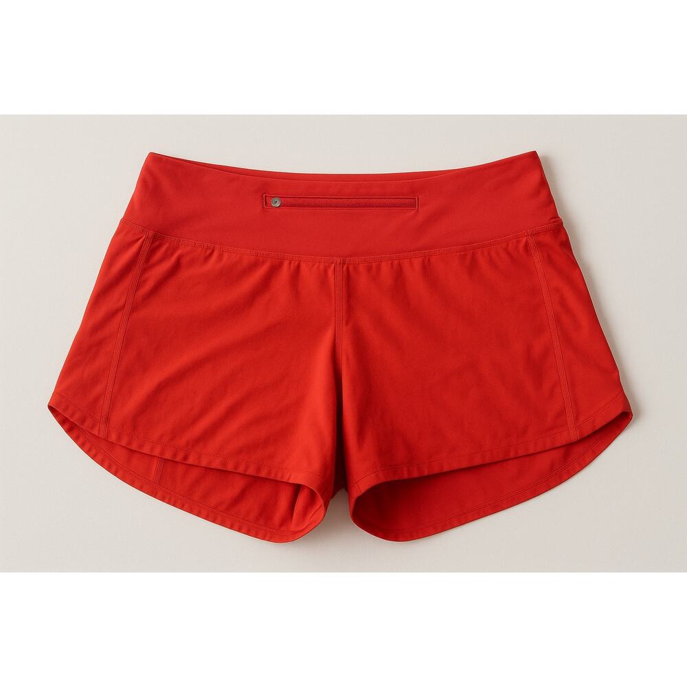 Lululemon Women’s High-Waist Running Shorts Coral Red 12 Quick-Dry Activewear - Picture 1 of 9